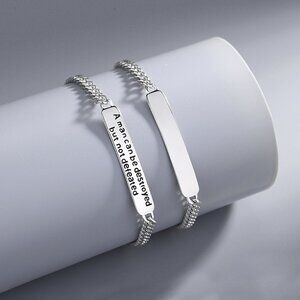925 silver forever never give up bracelet, sterling silver jewelry